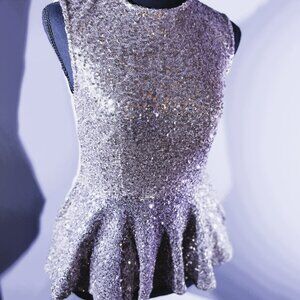 Rose Gold Sequin Peplum Top